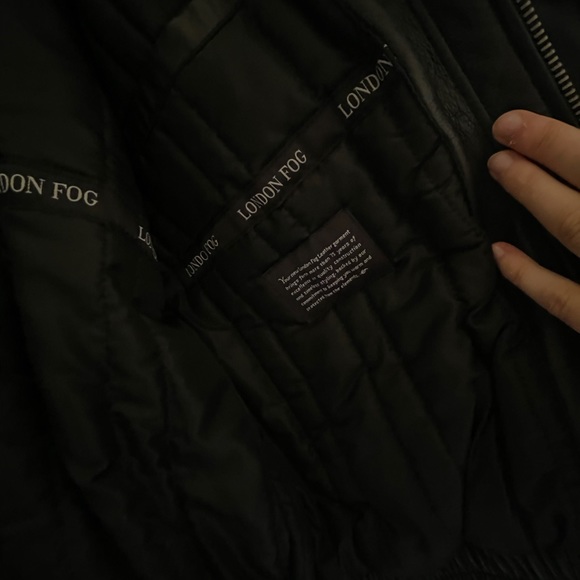 Black Leather Men’s London Fog Jacket L, genuine - Picture 3 of 10